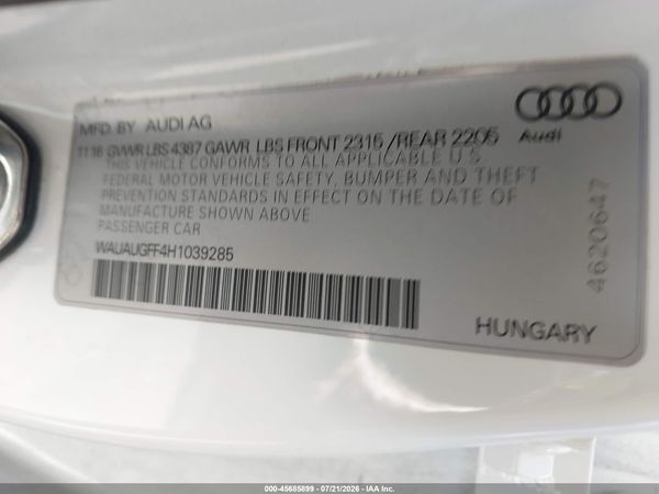 2017 AUDI A3 PREMIUM