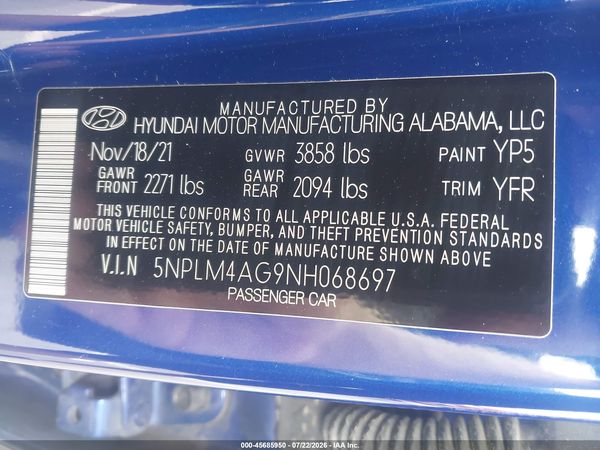 2022 HYUNDAI ELANTRA SEL