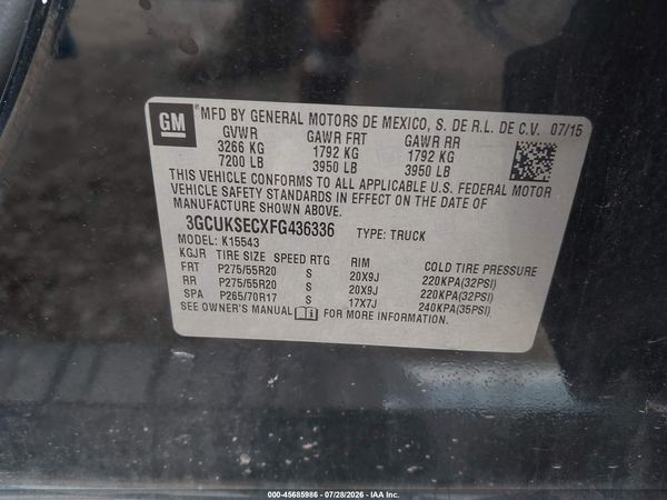 2015 CHEVROLET SILVERADO 1500 LTZ — I9