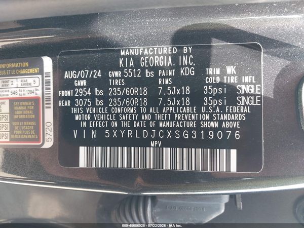 2025 KIA SORENTO S