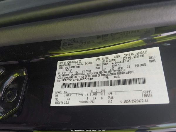 2020 FORD F-150 XLT