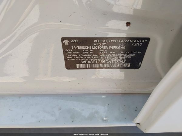 2016 BMW 320I SA
