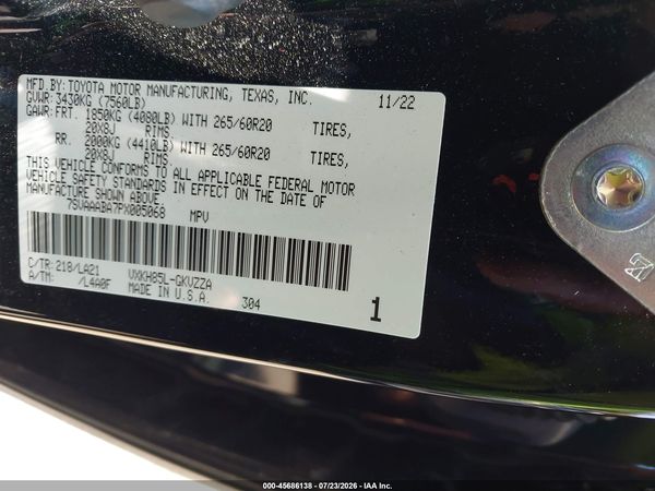 2023 TOYOTA SEQUOIA PLATINUM