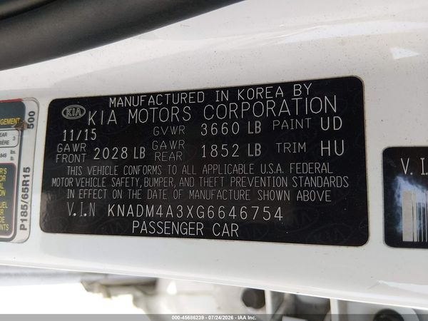 2016 KIA RIO LX