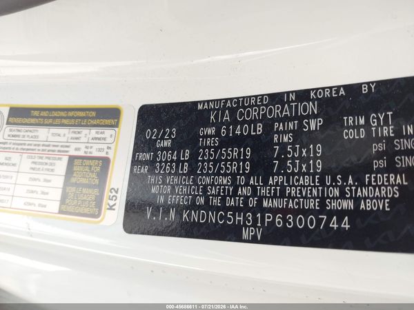 2023 KIA CARNIVAL MPV EX