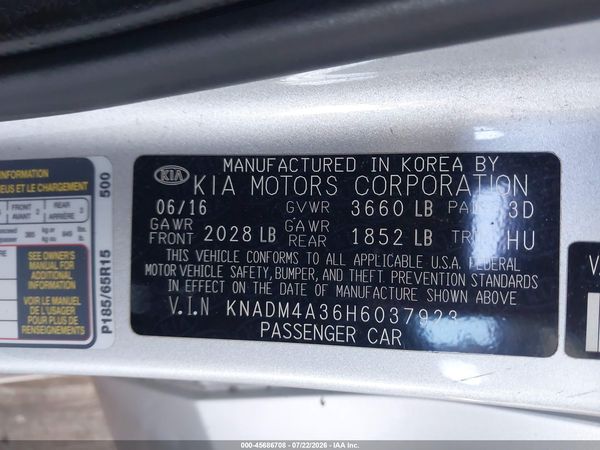 2017 KIA RIO LX
