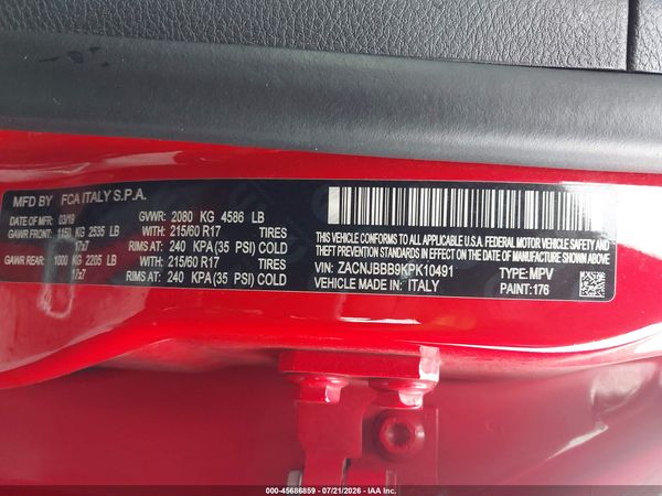 2019 JEEP RENEGADE LATITUDE 4X4