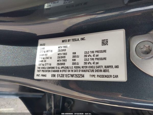 2022 TESLA MODEL 3