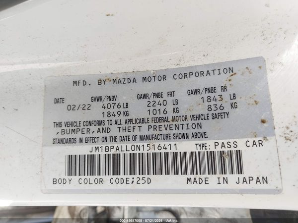 2022 MAZDA MAZDA3 Preferred Package