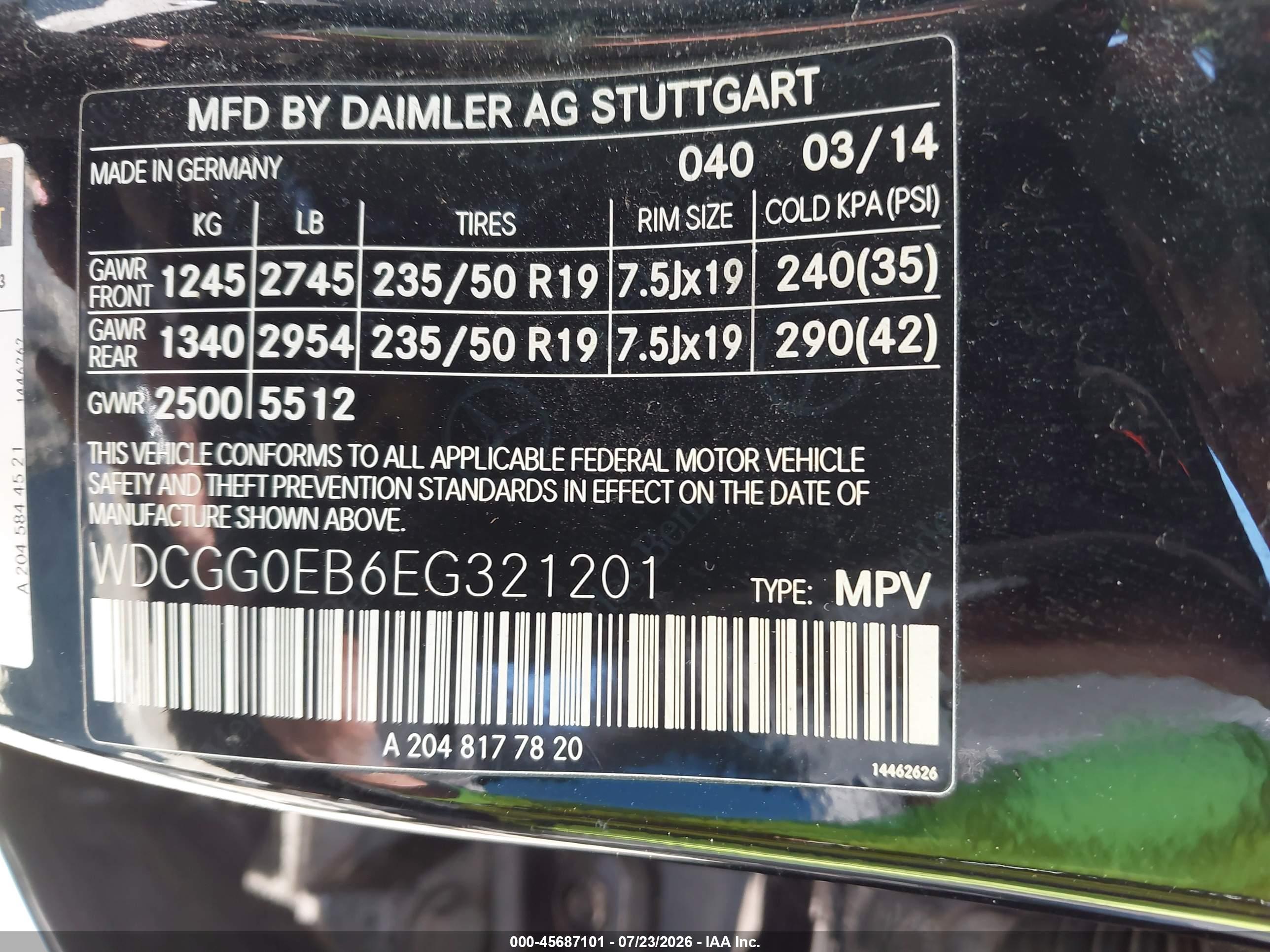 2014 MERCEDES-BENZ GLK 250 BLUETEC 4MATIC