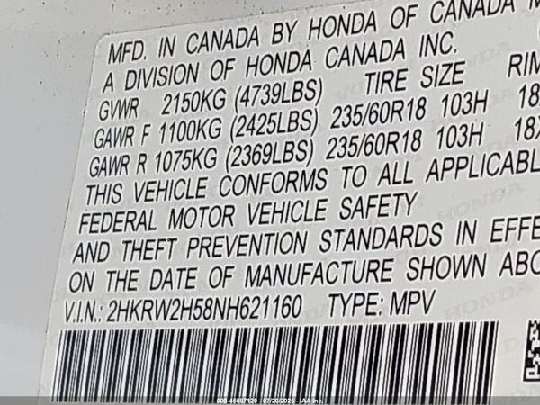 2022 HONDA CR-V AWD EX
