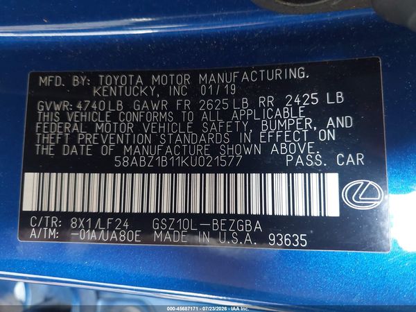 2019 LEXUS ES 350 F SPORT