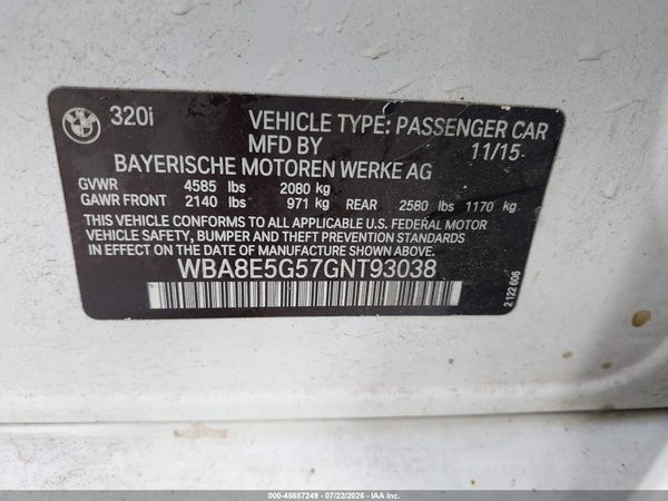 2016 BMW 320I XDRIVE