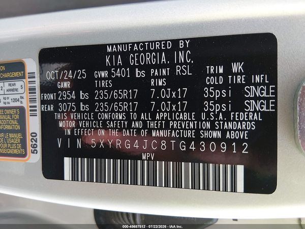 2026 KIA SORENTO LX