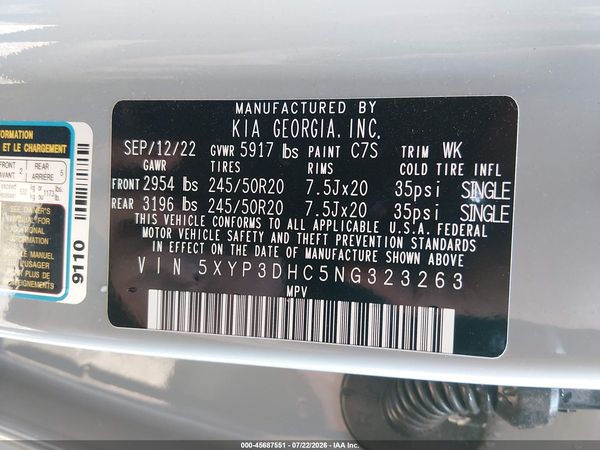 2022 KIA TELLURIDE EX