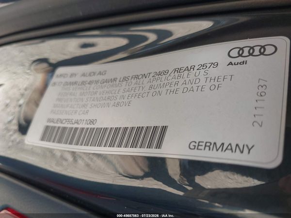 2018 AUDI A5 2.0T PREMIUM