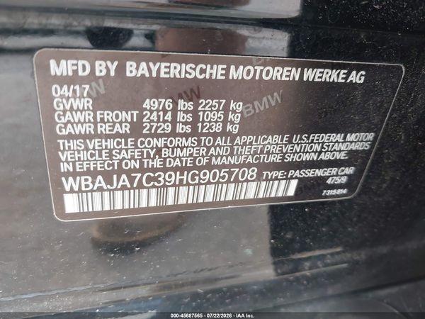 2017 BMW 530I XDRIVE