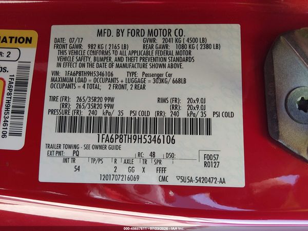 2017 FORD MUSTANG ECOBOOST
