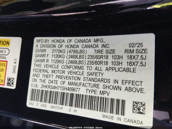 2025 HONDA CR-V EX-L AWD