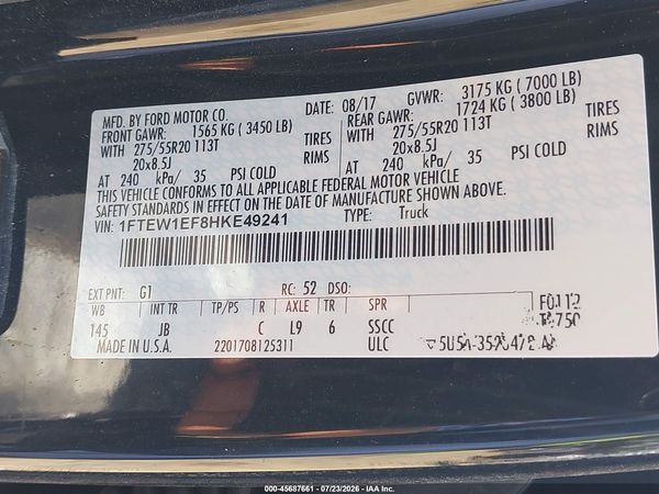 2017 FORD F-150 XLT