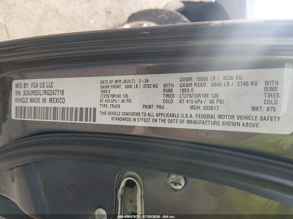 2024 RAM 2500 BIG HORN  4X4 6'4 BOX