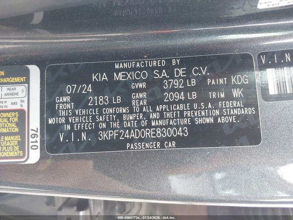 2024 KIA FORTE LXS