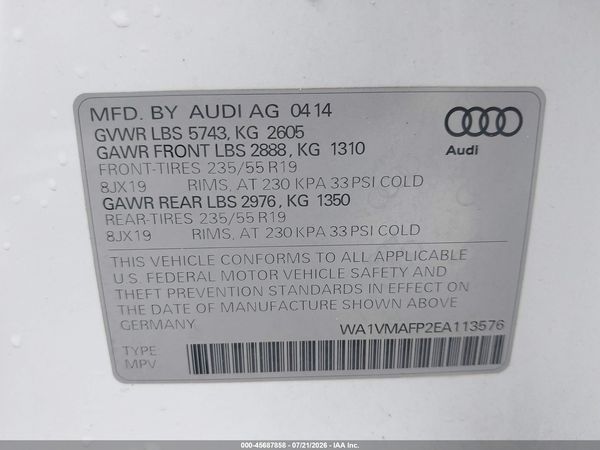 2014 AUDI Q5 3.0 TDI PREMIUM PLUS