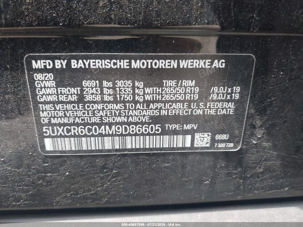 2021 BMW X5 XDRIVE40I