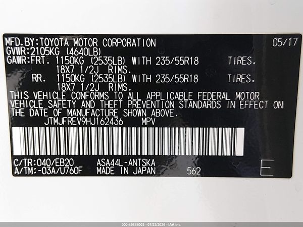 2017 TOYOTA RAV4 SE