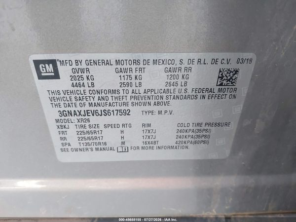 2018 CHEVROLET EQUINOX LT — I9