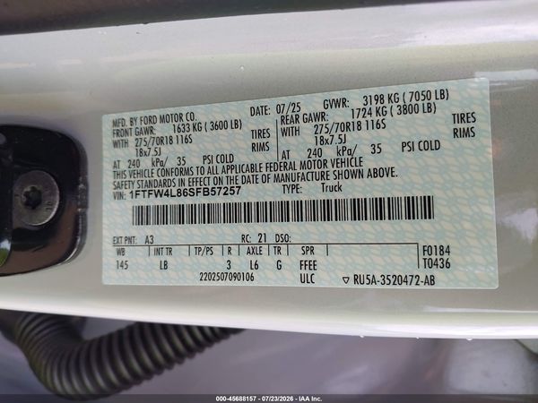 2025 FORD F-150 TREMOR