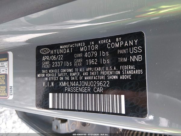 2022 HYUNDAI ELANTRA HYBRID LIMITED