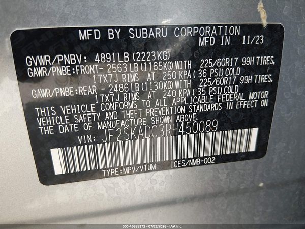 2024 SUBARU FORESTER PREMIUM — I9