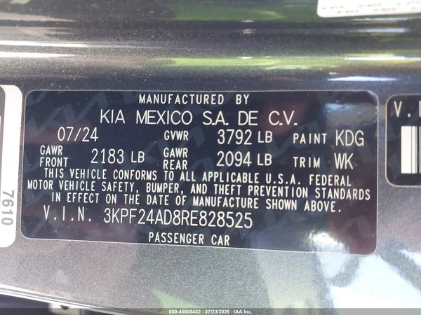2024 KIA FORTE LXS