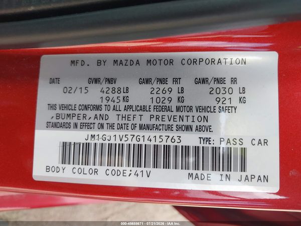 2016 MAZDA MAZDA6 I TOURING