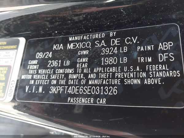 2025 KIA K4 LXS