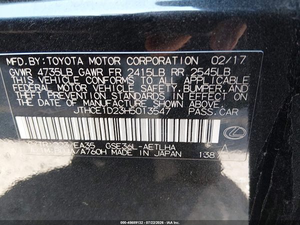 2017 LEXUS IS 350