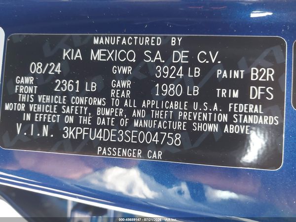 2025 KIA K4 EX