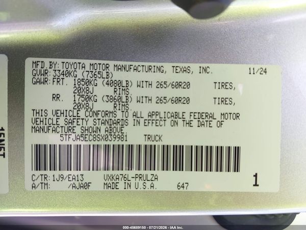 2025 TOYOTA TUNDRA LIMITED