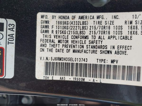 2014 HONDA CR-V LX
