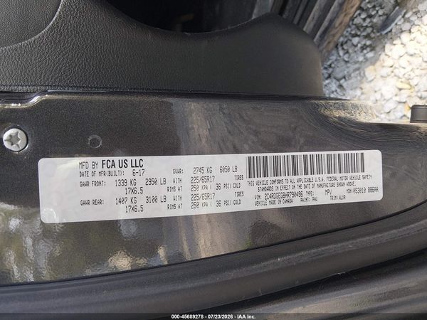 2017 DODGE GRAND CARAVAN GT