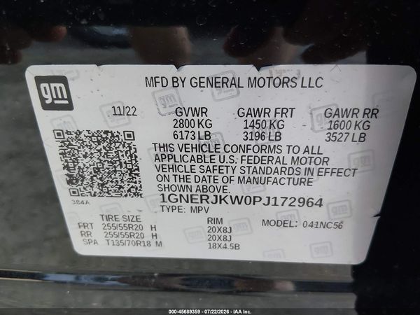 2023 CHEVROLET TRAVERSE FWD RS — I9