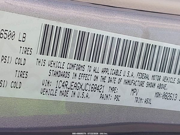 2018 JEEP GRAND CHEROKEE LAREDO 4X2