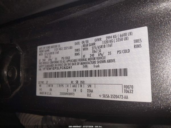 2020 FORD F-150 XLT