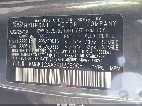 2019 HYUNDAI KONA SE