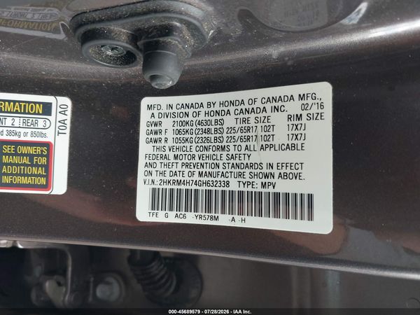 2016 HONDA CR-V EX-L