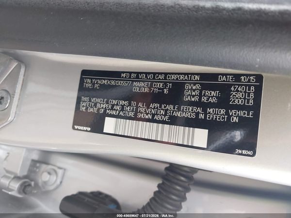 2016 VOLVO V60 T5 DRIVE-E PREMIER