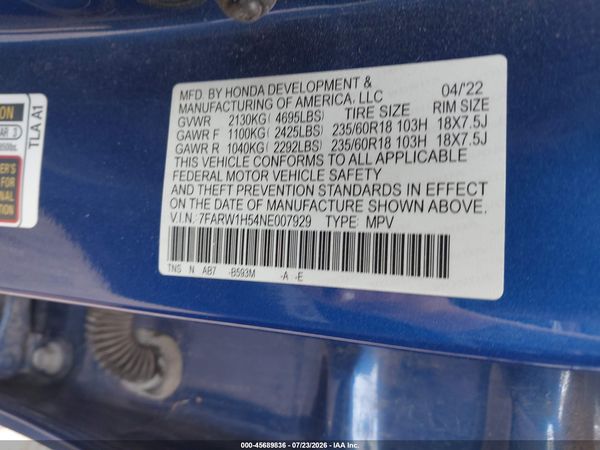 2022 HONDA CR-V 2WD EX