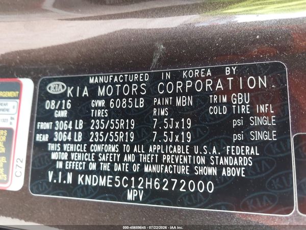 2017 KIA SEDONA SX LUXURY
