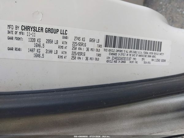 2012 DODGE GRAND CARAVAN CREW — I9